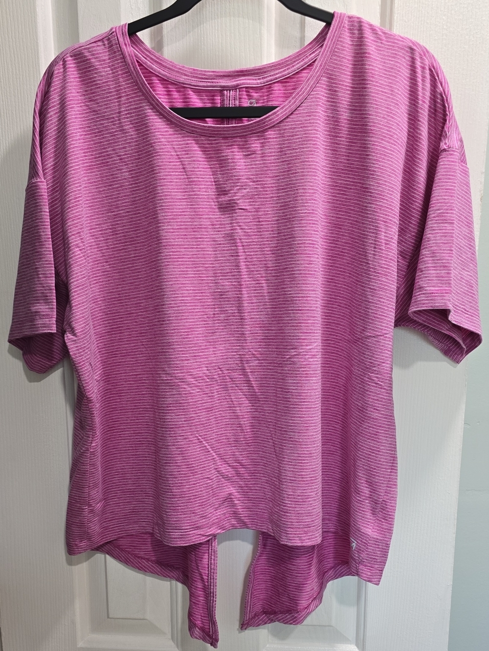 GAPFit Pink Striped Short-Sleeve Top Size XL